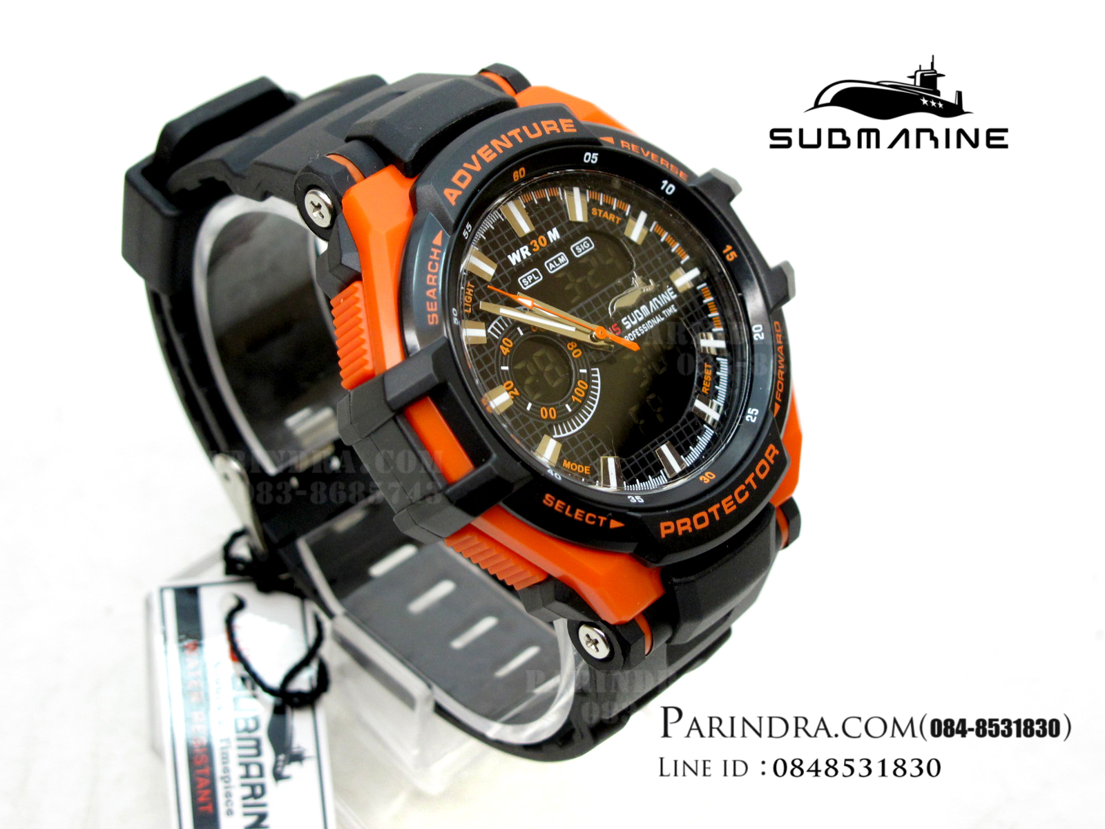 US submarine Protector รุ่น TP3135M สีดำตัดส้ม พื้นดำ