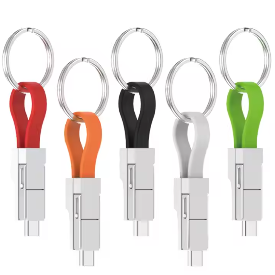 Cable charger 3 in 1 แบบพวงกุญแจซิลิโคน