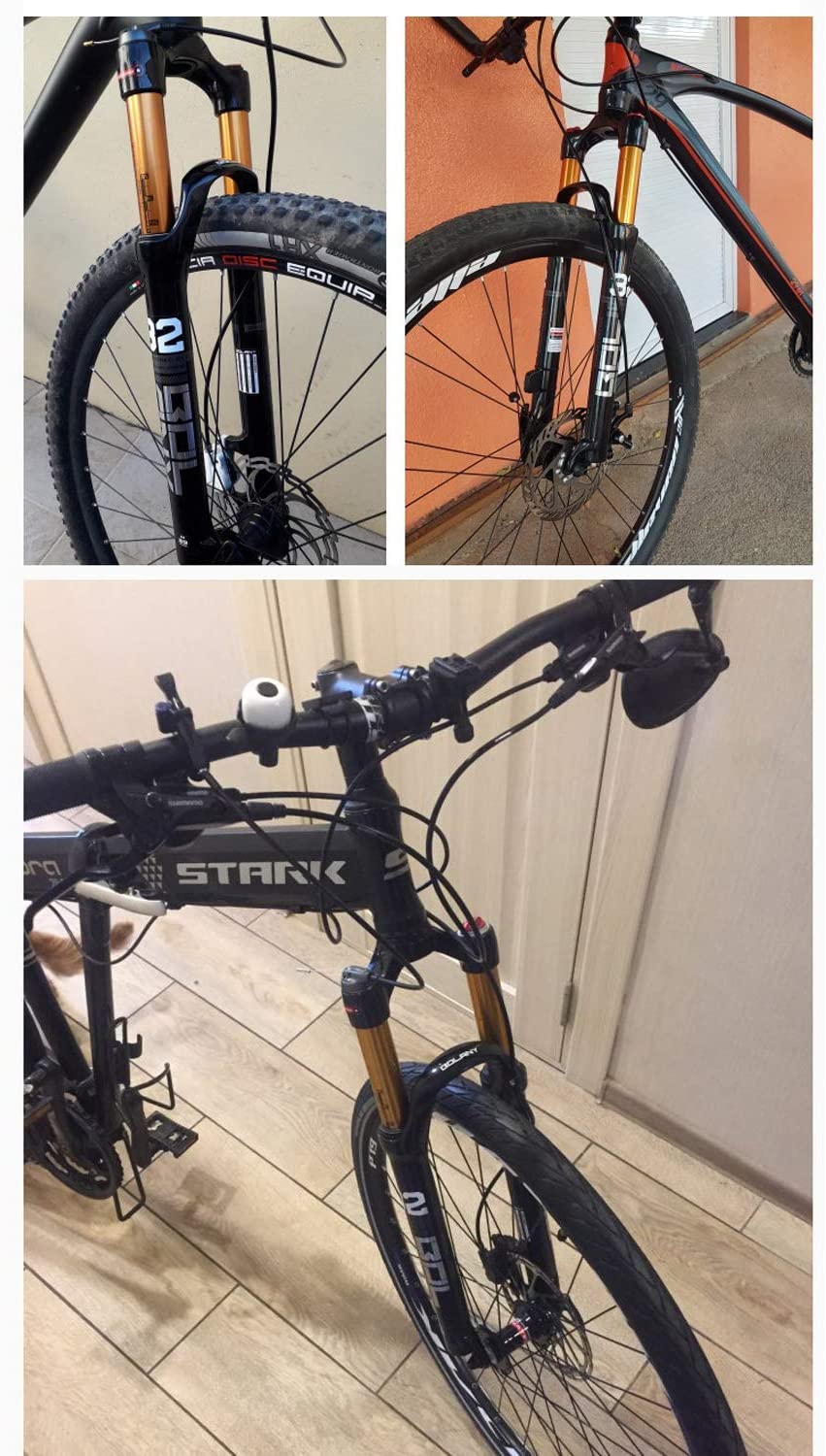 โช๊คลม BOLANY ล้อ 26 นิ้ว MTB Bicycle Magnesium Alloy Suspension Fork, Straight Steerer Front Fork (Manual Lockout ), S686 ยุบ 100 มม. แกน32มม มีสีดำ