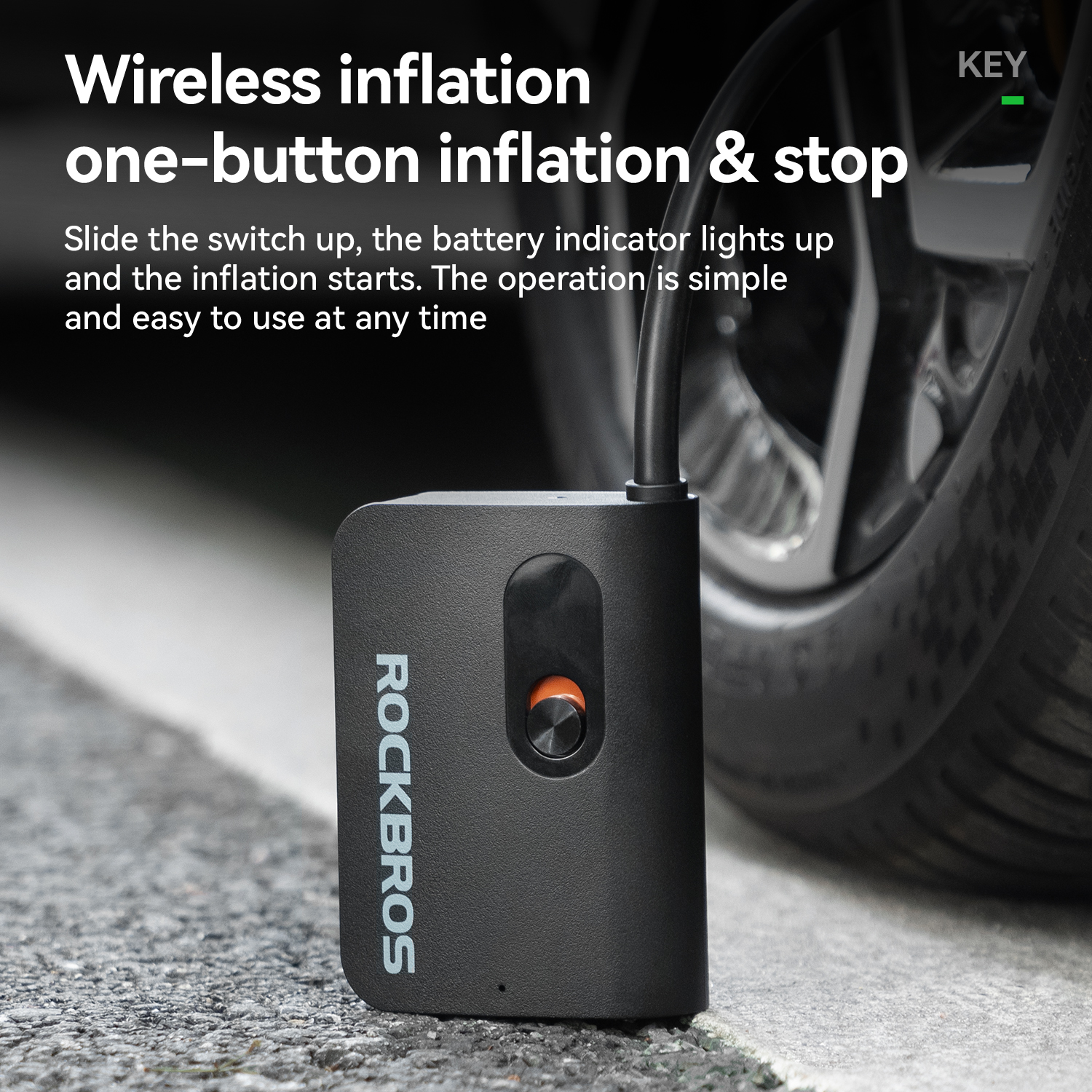 ปั๊มลมไฟฟ้า ROCKBROS Mini Pump แบบพกพา ชาร์จ USB-C ความดันสูง 150 PSI พร้อมหน้าจอดิจิทัล – สำหรับจักรยาน รถยนต์ ลูกบอล