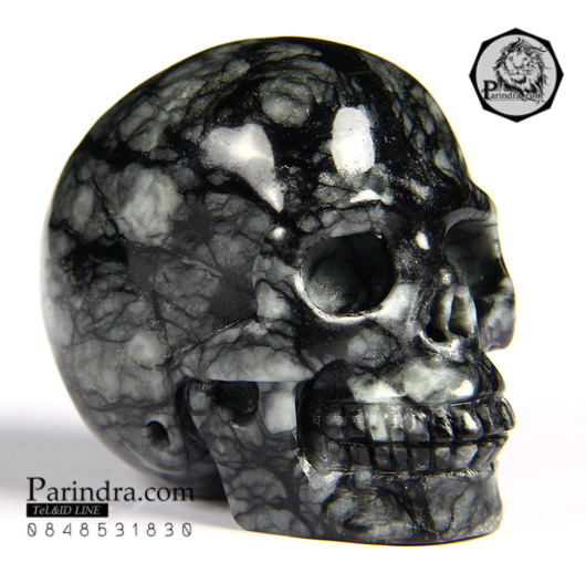 หินแร่ PICASSO JASPER Carved Crystal Skull แกะสลักรูปหัวกระโหลก #SKC003