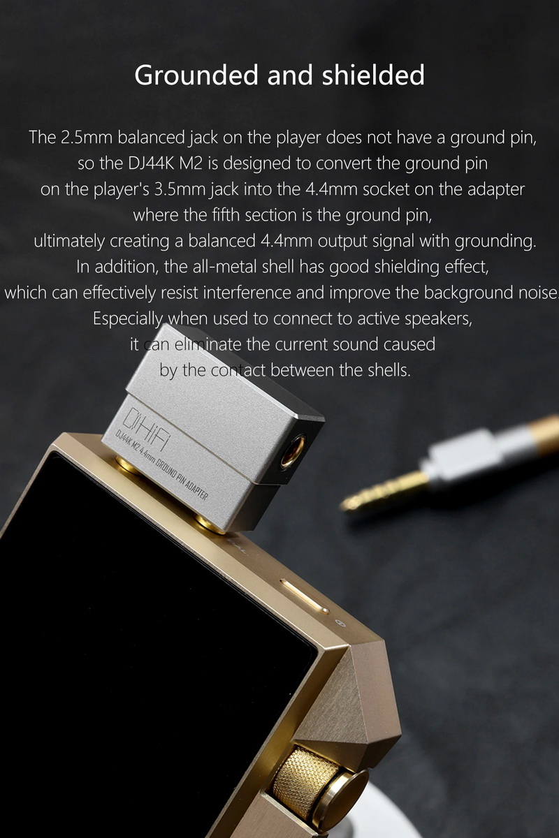 DD DJ44K M2 อะแดปเตอร์กราวด์พิน 4.4 มม. สำหรับเครื่องเล่น Astell&Kern ให้เสียงที่ดีขึ้น ประกันศูนย์ไทย