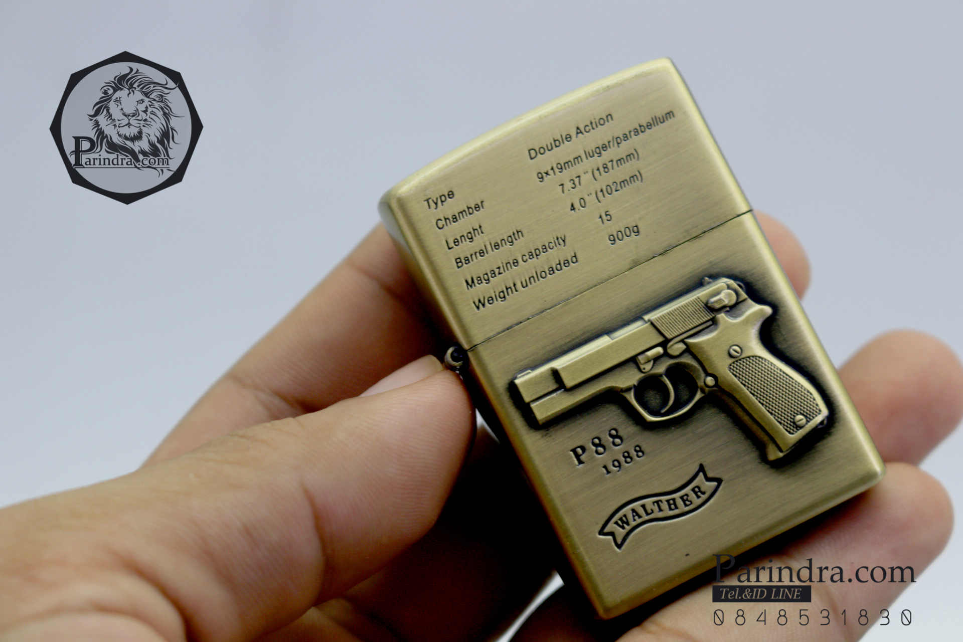 ไฟแช็คน้ำมันลาย ปืนพก Walther P88 ปี 1988 คลาสสิก