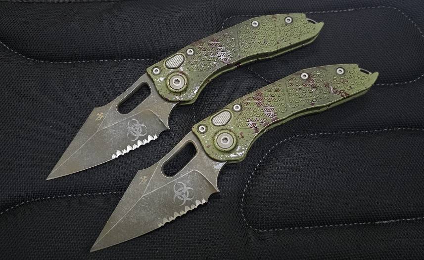 Microtech Borka Stitch Auto Partial Serrated Outbreak