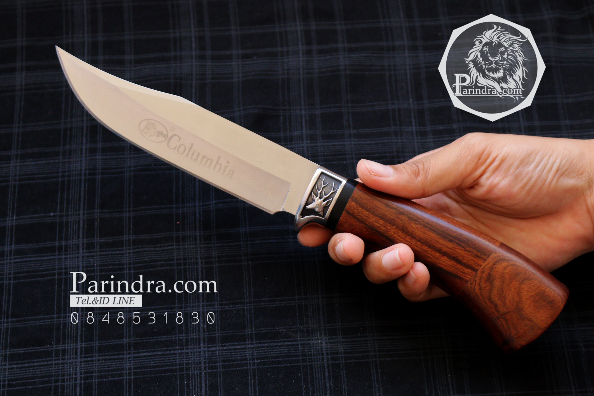 มีด Columbia A3172 ด้ามไม้คลาสสิค ขนาด 11 นิ้ว การ์ดลายกวาง