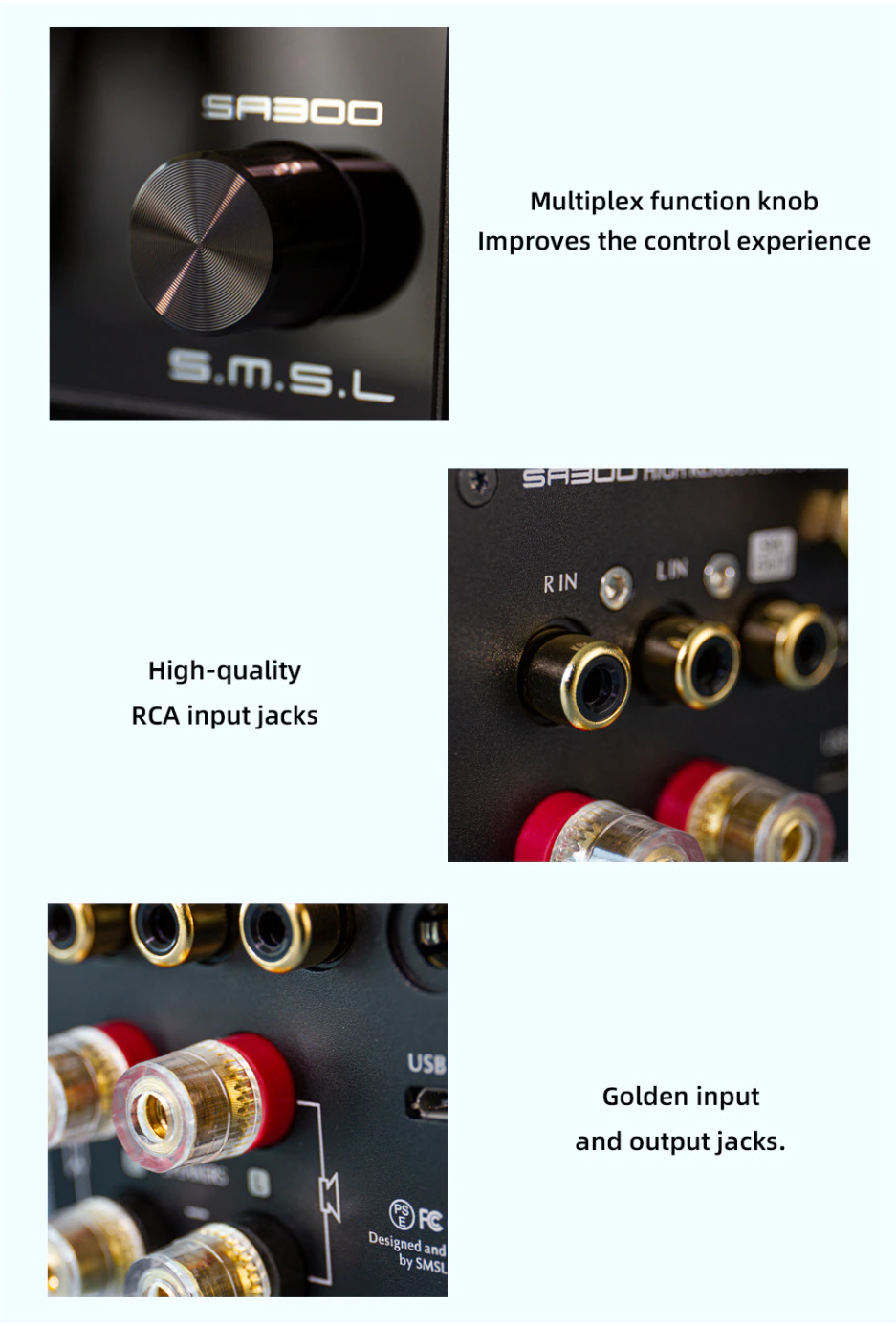 SMSL SA300 แอมป์ตั้งโต๊ะระดับ Hi-Res รองรับ Bluetooth5.0 ประกันศูนย์ไทย