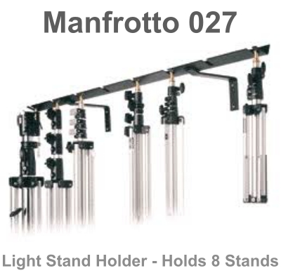 ที่แขวนขาตั้งทุกชนิด Manfrotto 027 Light Stand Holder - Holds 8 Stands ใช้ติดตั้งกับฝาผนัง ประกันศูนย์ 5 ปี