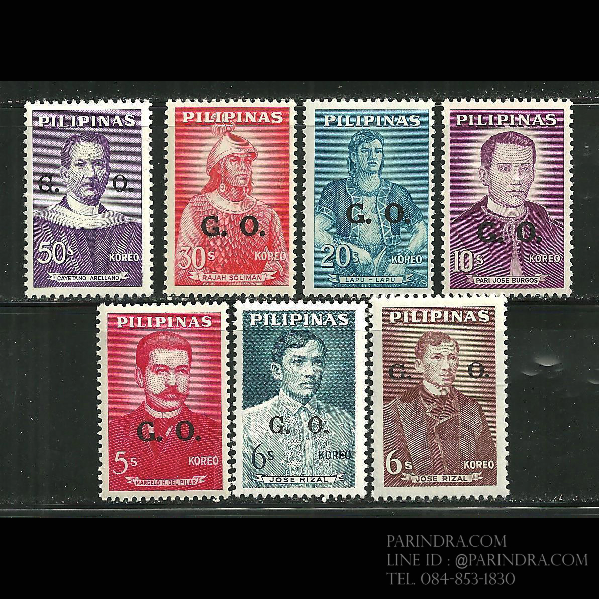 แสตมป์ฟิลิปปินส์ ชุด รวมบุคคลสำคัญ PORTRAITS G.O. OVER PRINTS ปี 1962-1969 - PHILIPPINES