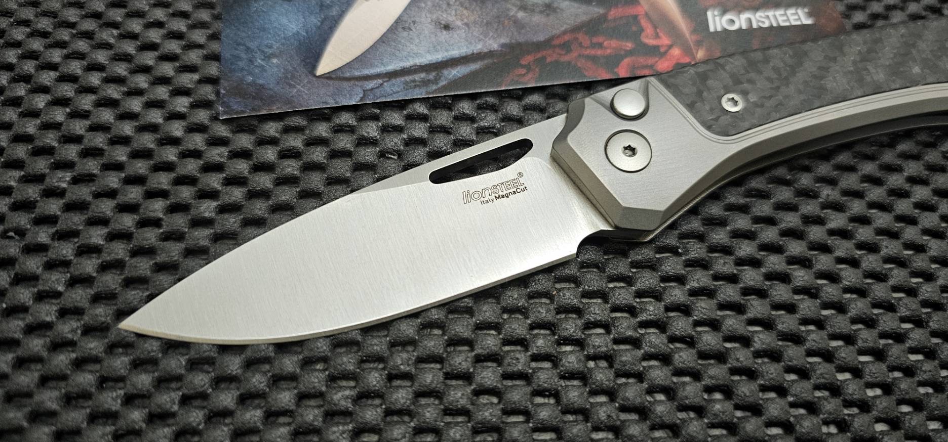 LionSTEEL Twain Button Lock CF Gray