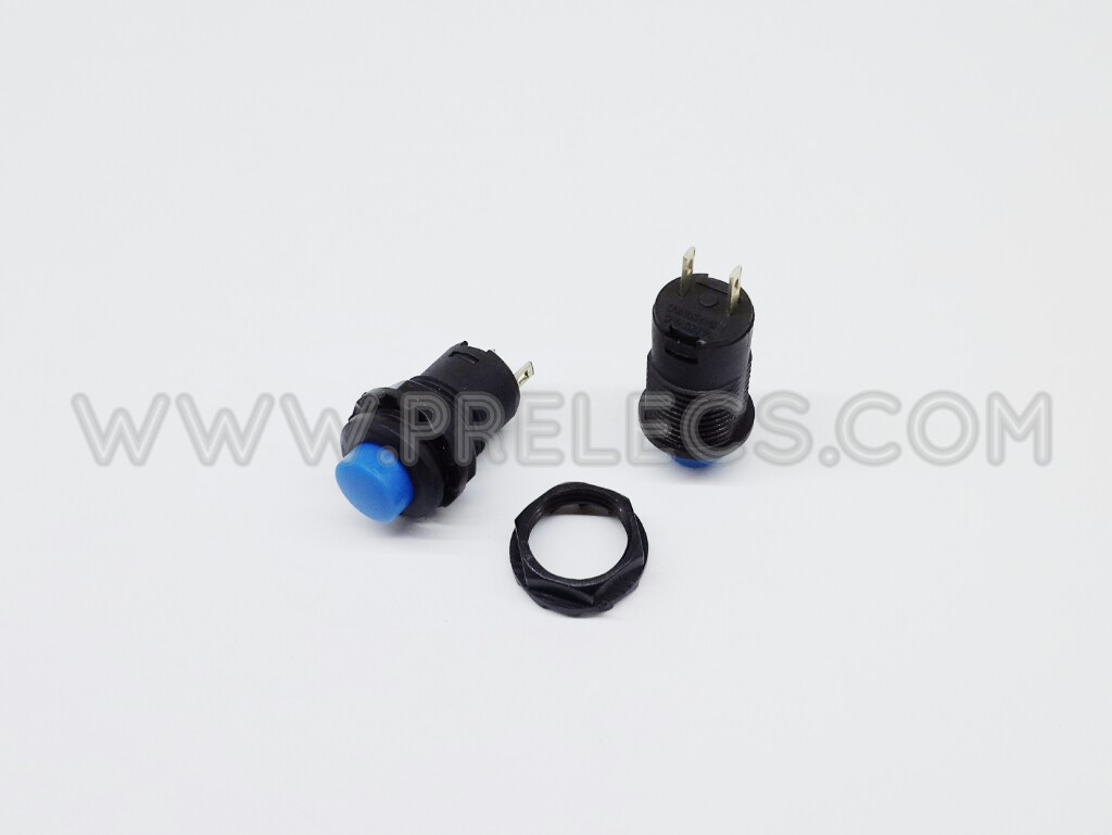 Push button switch กดติดปล่อยดับ สีน้ำเงิน