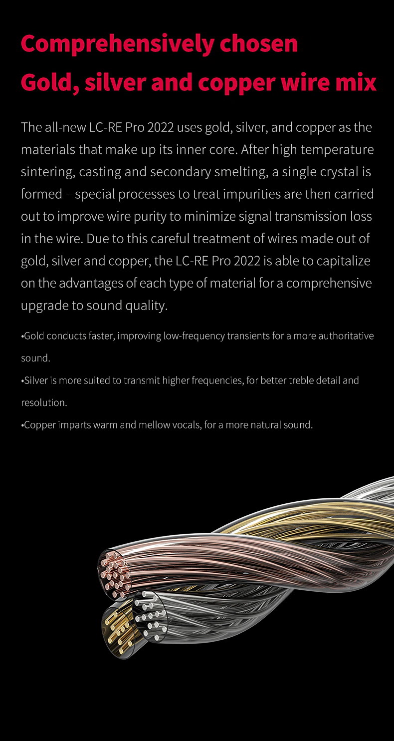 FiiO LC-RE Pro 2022 สายอัพเกรดหูฟังแบบ tri-metallic สามธาตุ ประกันศูนย์ไทย