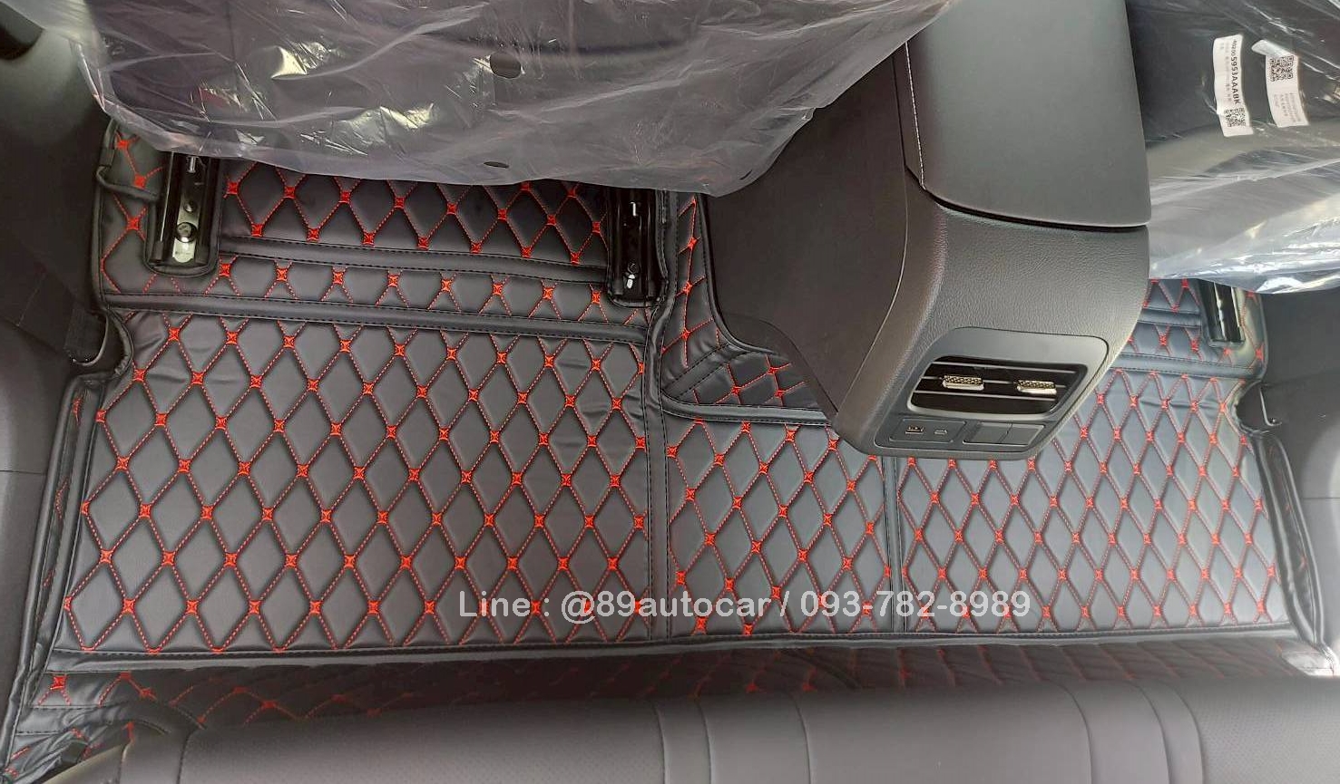 พรมรถยนต์ Omoda C5 ปูพรม6D ด้ายเดี่ยว สีดำด้ายแดง