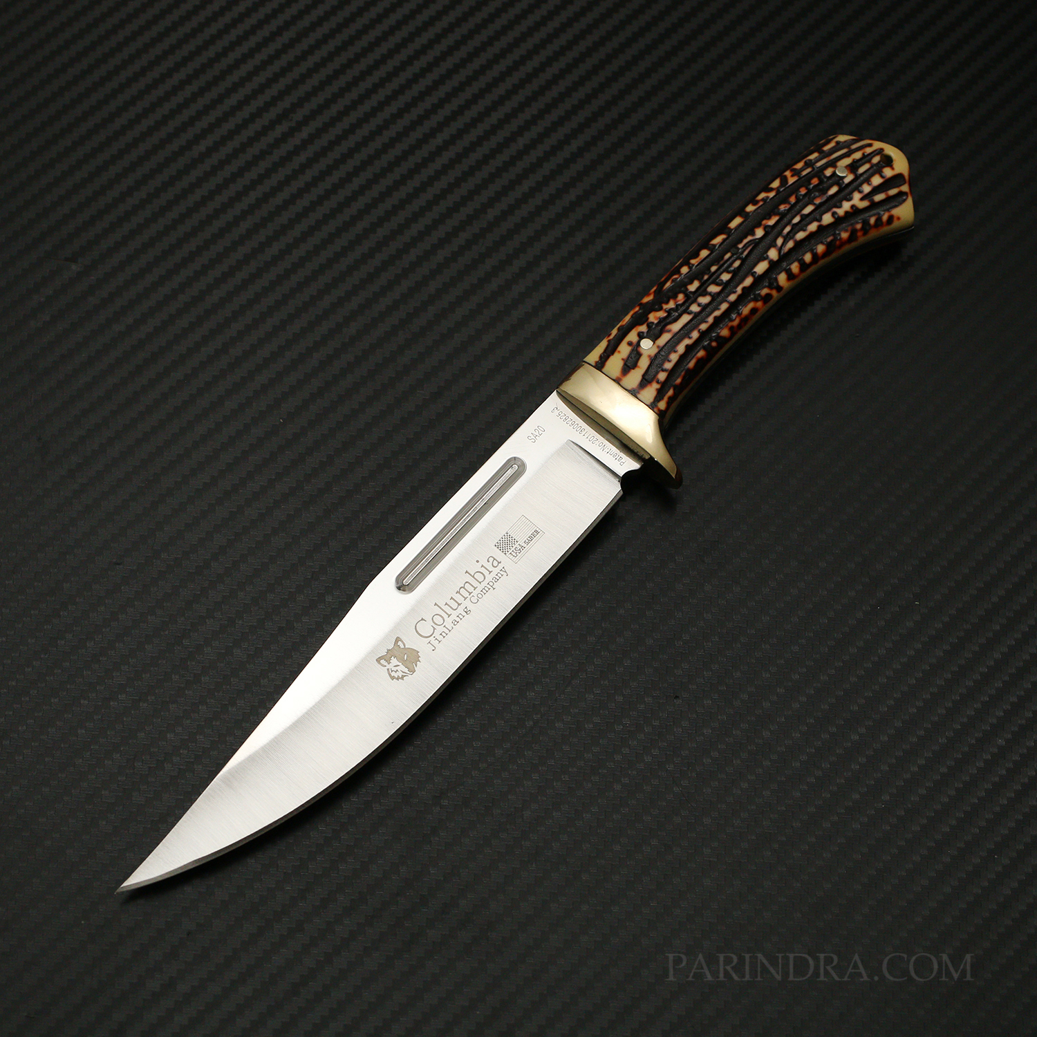 มีดเดินป่า COLUMBIA รุ่น SA20 ด้ามอคริลิก ลายเขากวาง