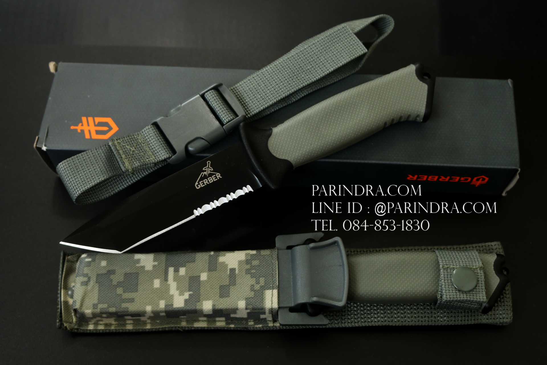มีดใบตาย Gerber Prodigy Combat Tanto Knife ใบเรียบ น้ำตาล ขนาด 10 นิ้ว (OEM)