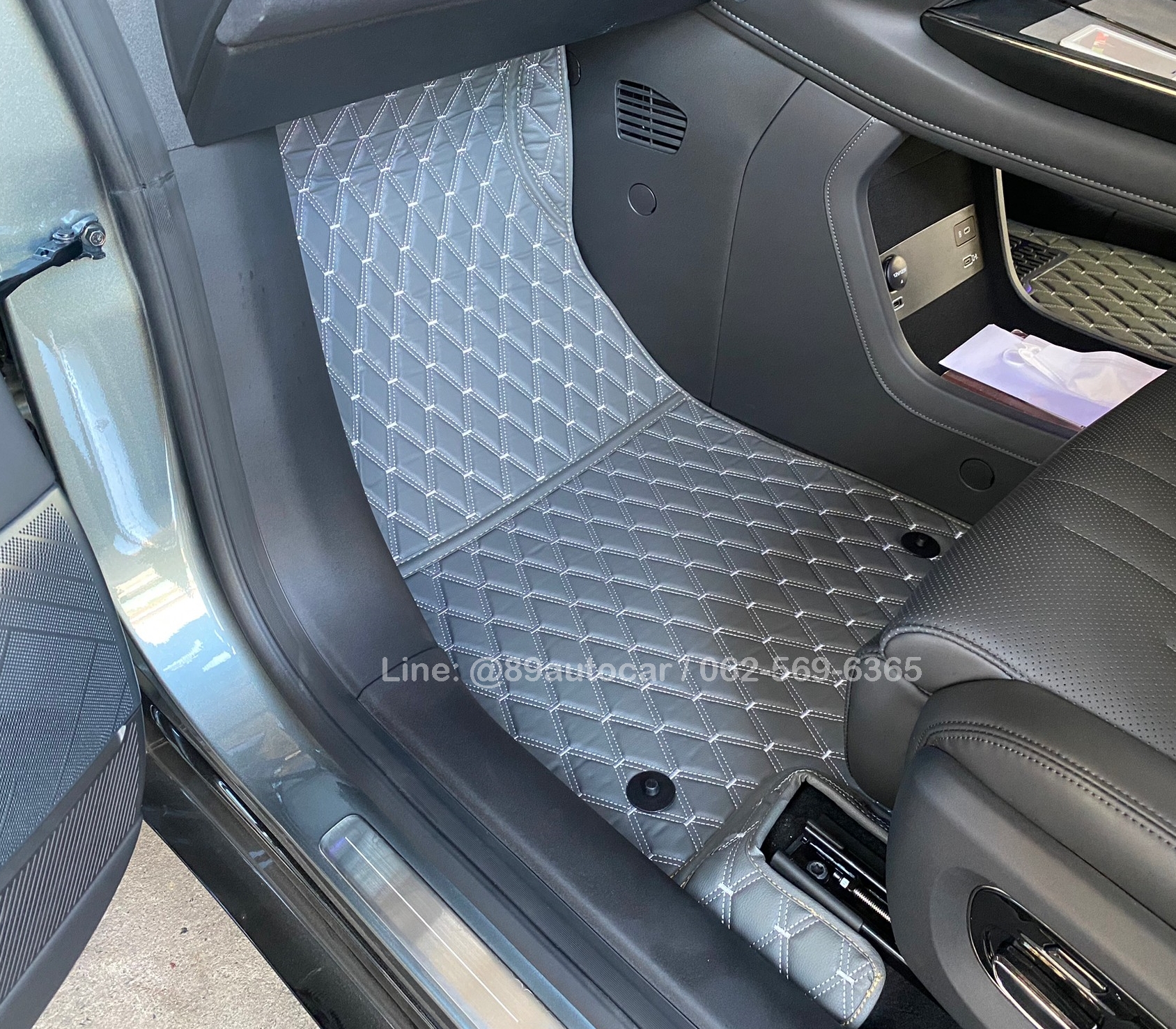 พรมรถยนต์ aion hyptec ht 620 premium ปูพรมVVIP ด้ายคู่ สีเทาด้ายเทา 6 ชิ้น เต็มคัน