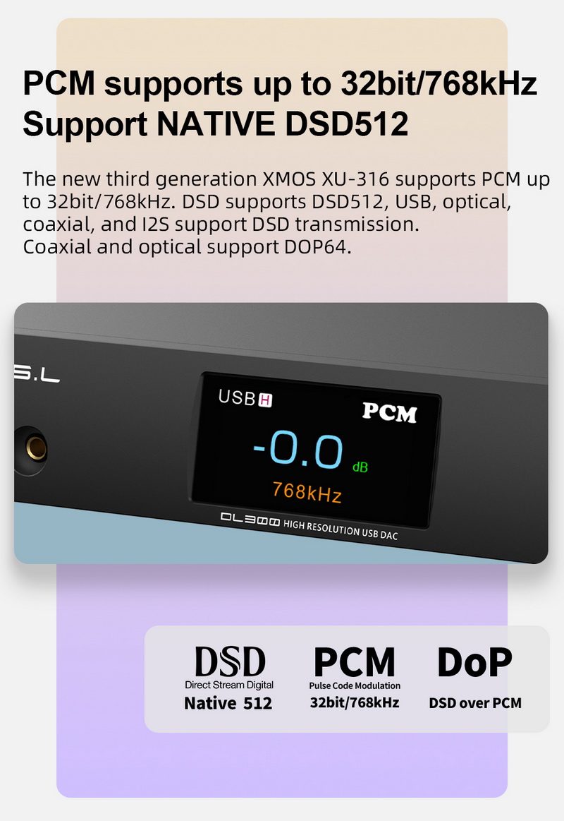 SMSL DL300 DAC/AMP ตั้งโต๊ะ รองรับ MQA, Dual Hi-Res ประกันศูนย์ไทย