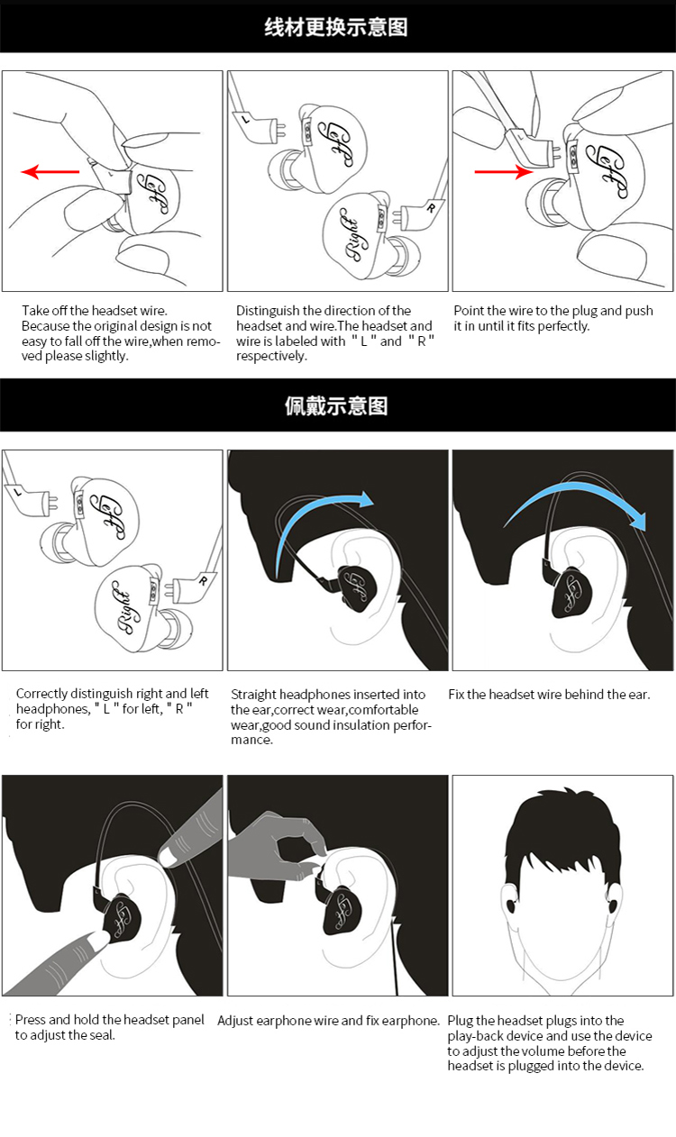 ขาย KZ ZSR หูฟัง Hybrid 3 ไดร์เวอร์ (1DD 2BA) ถอดสายได้