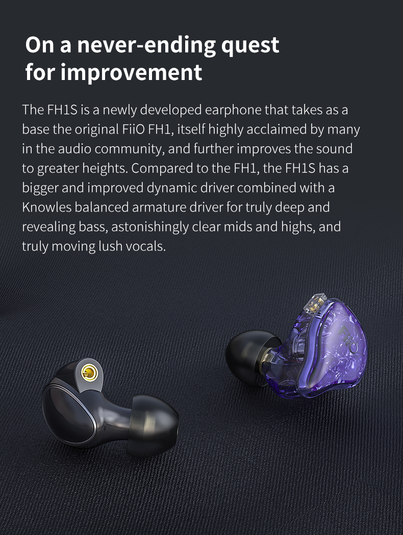 ขาย FiiO FH1s หูฟัง 2 ไดร์เวอร์ 1BA(Knowles)+1Dynamic ถอดสายได้