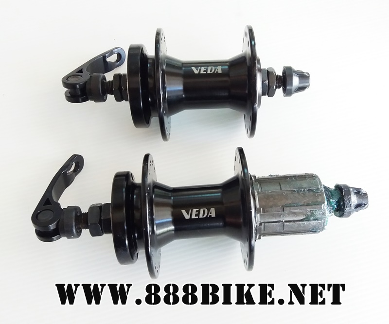 ดุมดิสเสือภูเขา ดุมเสือภูเขา VEDA หน้า/หลัง โม่อลูฯ สีดำและสีแดง 32H,VEDA-433