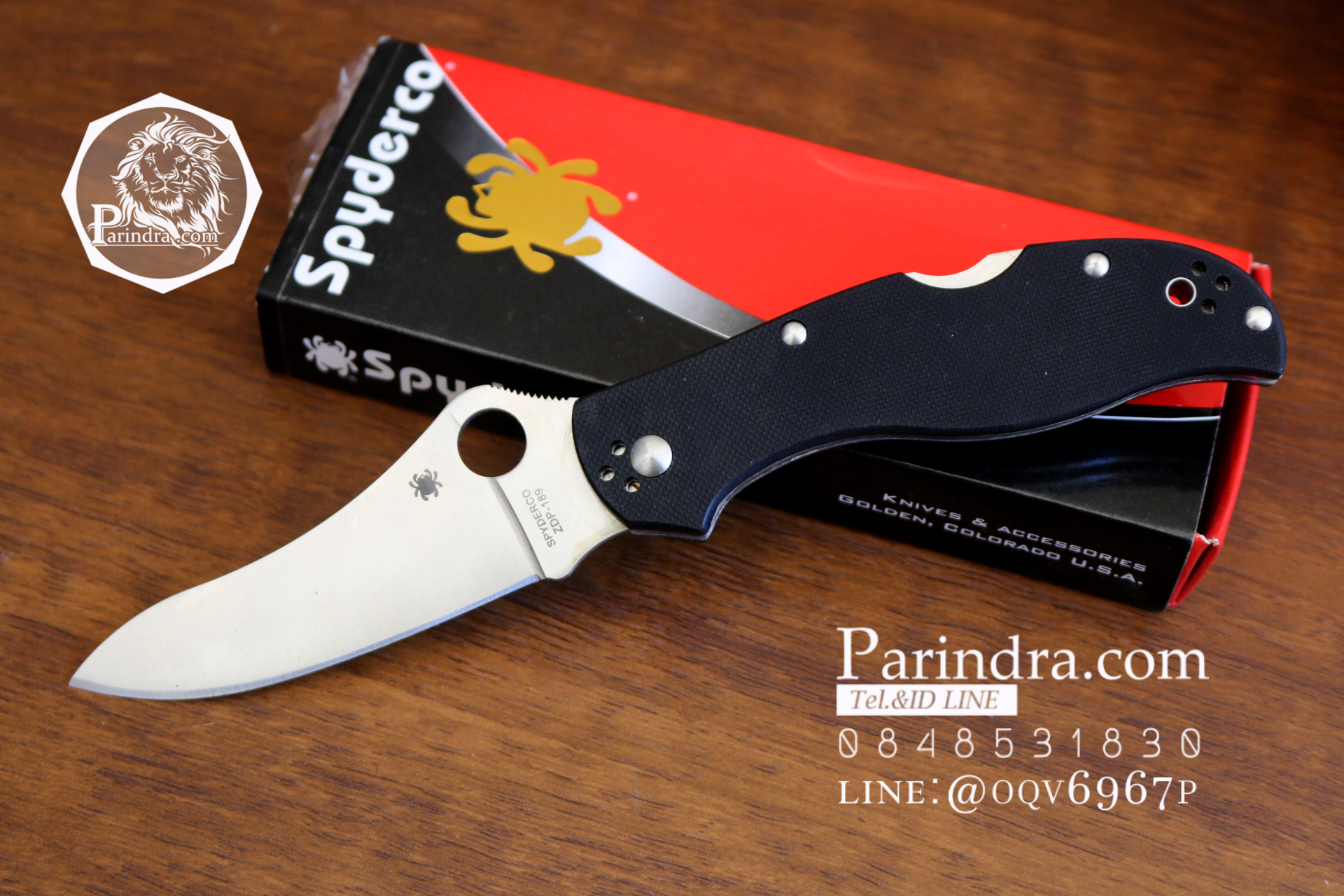 มีดพับ Spyderco รุ่น ZDP-189 ด้าม G10 สีดำสนิท คมกริบ ขนาด 8 นิ้ว (OEM) A++