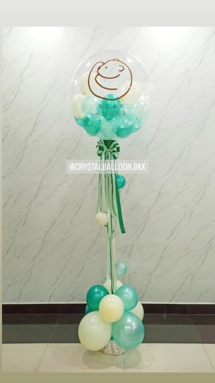 เสาลูกโป่ง เปิดร้าน Bubble ขนาด 36" พร้อม ลูกโป่ง 6" ด้านใน พร้อมตกแต่ง สามารถเปลี่ยนสีลูกโป่ง/เปลี่ยนข้อความได้