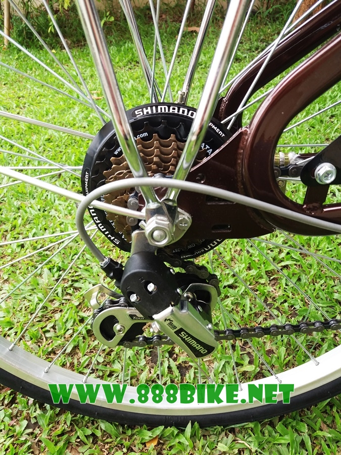 จักรยานแม่บ้าน OSAKA RHINO XT CITY BIKE พร้อมตะกร้า มีเกียร์ 7 สปีดชิมาโน่ ล้อ24นิ้ว