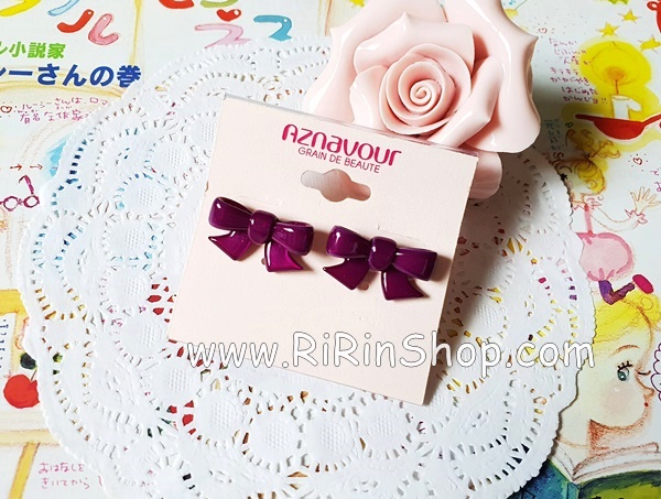 Aznavour ต่างหู, ตุ้มหูเซลลูโลสโบว์ ( Purple )
