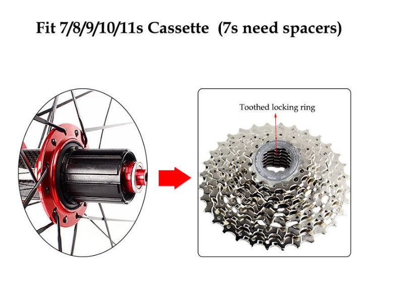 ชุดล้อเสือหมอบ Roton RXR - XC6, ขอบ 35มม, อลู 700C Road bike Wheels 11สปีดชิมาโน่ มีสีดำและสีแดง
