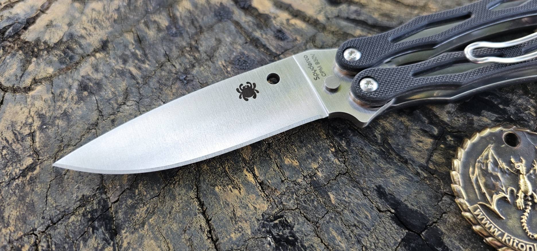 Spyderco SmallFly 2 Balisong Butterfly Knife Black G-10 (3.4" Satin) B02GP2