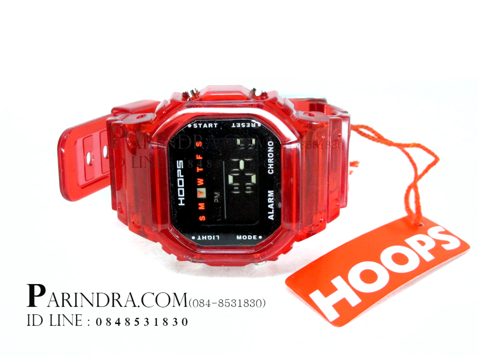 นาฬิกา Hoops ระบบดิจิตอลสีแดงใส