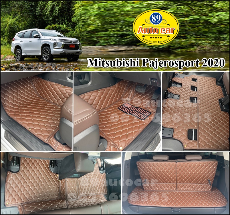 พรม6D ปูพื้นรถยนต์ Mitsubishi Pajerosport 2016-2022 เข้ารูป เต็มคัน