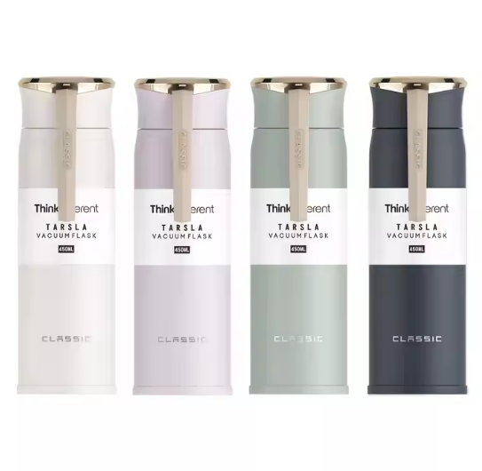 กระบอกสแตนเลส Tarsla ฝาเกลียวหูหิ้วซิลิโคน 450 ml.