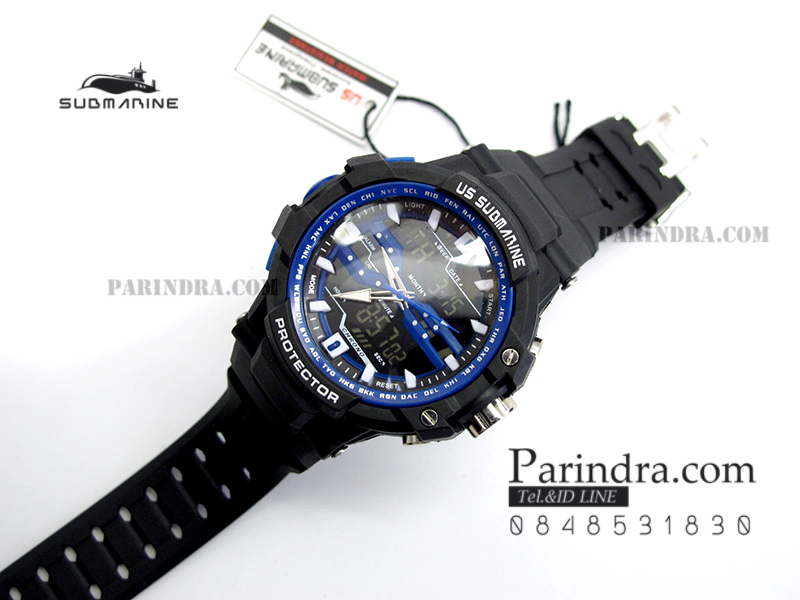 นาฬิกา US submarine Protector รุ่น TP3152M สีฟ้าเข้ม พื้นหลังดำ ของแท้ 100%