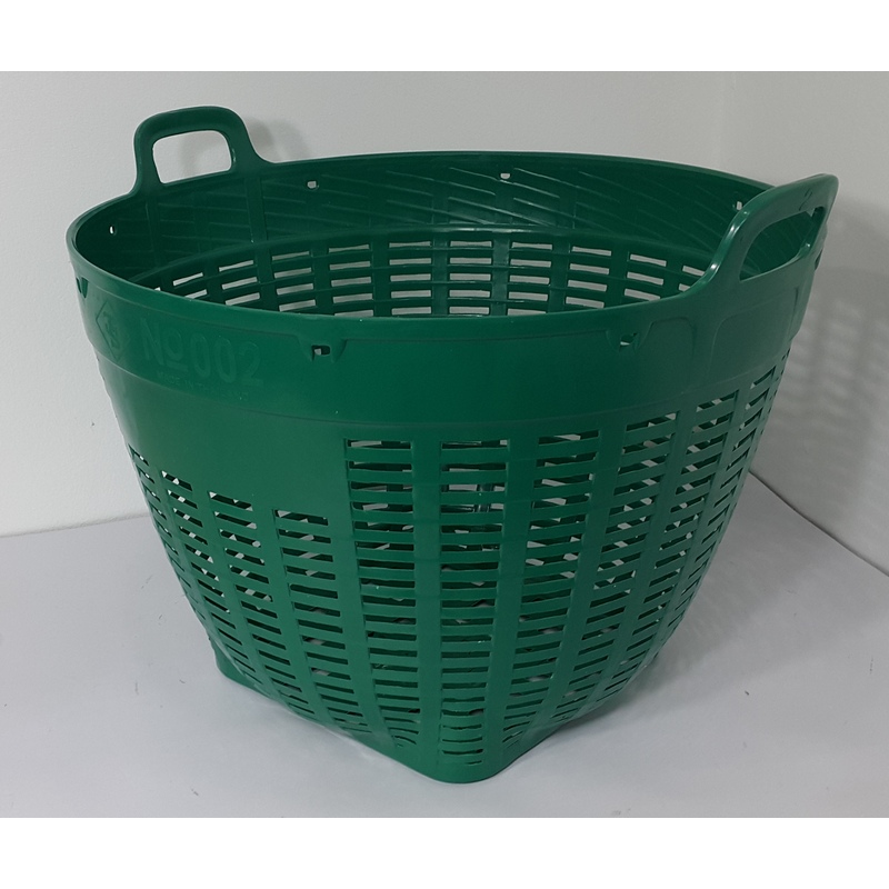 เข่งพลาสติกหูเหลี่ยม เบอร์ 2 สีทึบ Ø 60 X 40 cm.