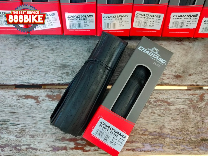 ยางนอกเสือหมอบ Chaoyang 700x25c silica compound, EB50205003F 120TPI มีกันหนาม TUBELESS READY, H-494
