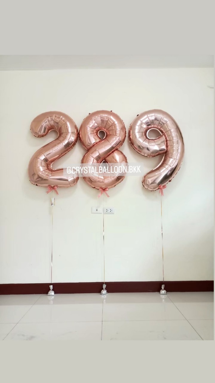 ฟอยล์ตัวเลข ขนาด 40" 3 ชิ้น ใช้ในโอกาสพิเศษต่างๆ พร้อมตกแต่ง สามารถเปลี่ยนสี-ฟอยล์ได้