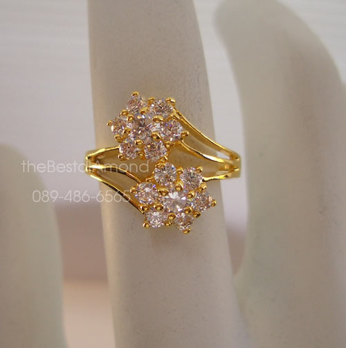 BR426+++แหวนเพชร cz ดอกไม้ 2 ดอกแบบ2+++ดีไซน์น่ารัก เป็นแหวนดอกไม้ 2 ดอก ดูงดงาม อ่อนช้อย และเพชรเล่นไฟดีมากๆๆๆ ดอกไม้วางเหลื่อมๆกันพองาม