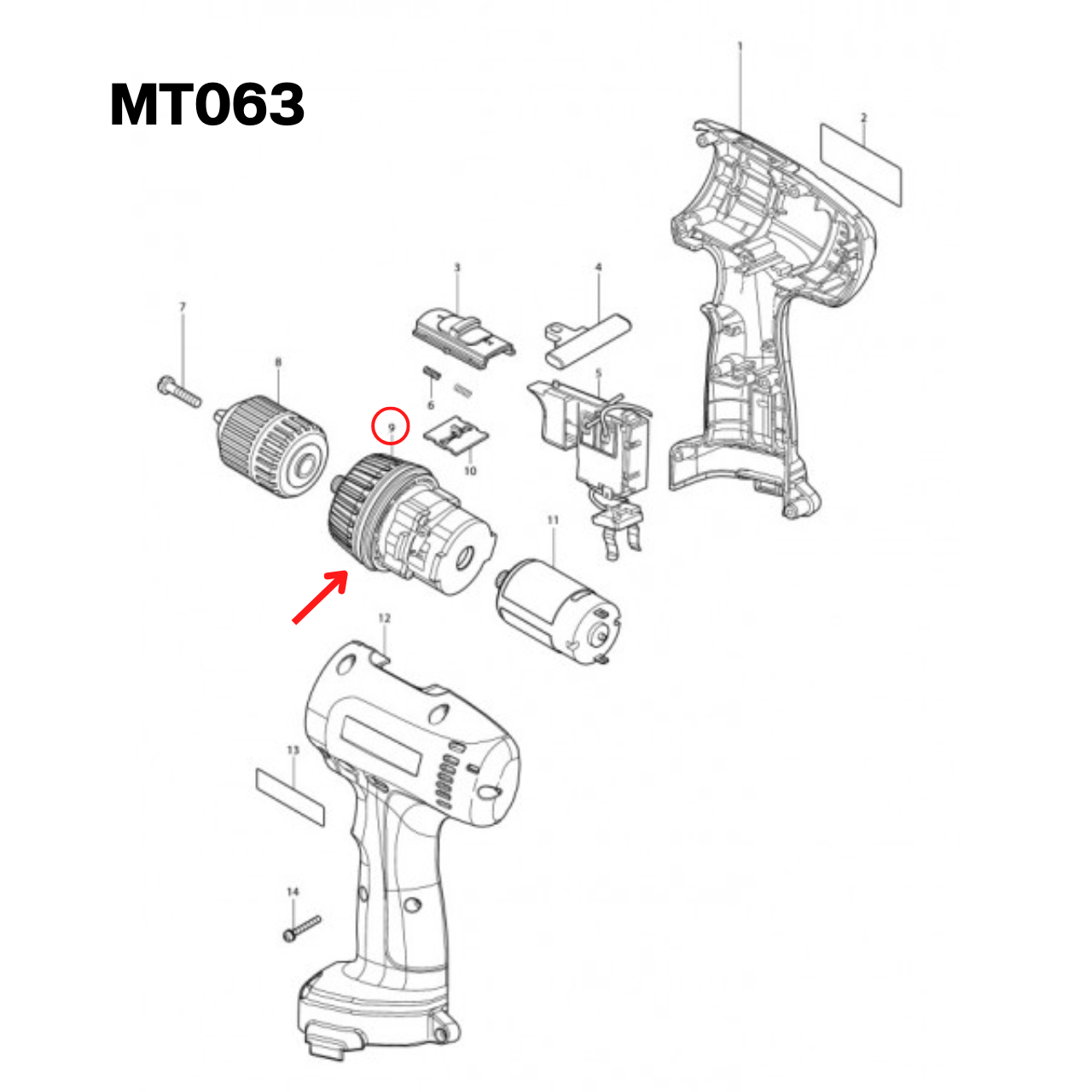 GEAR ASS'Y Maktec MT063 [#9] Pn.125176-3 (แท้) ##