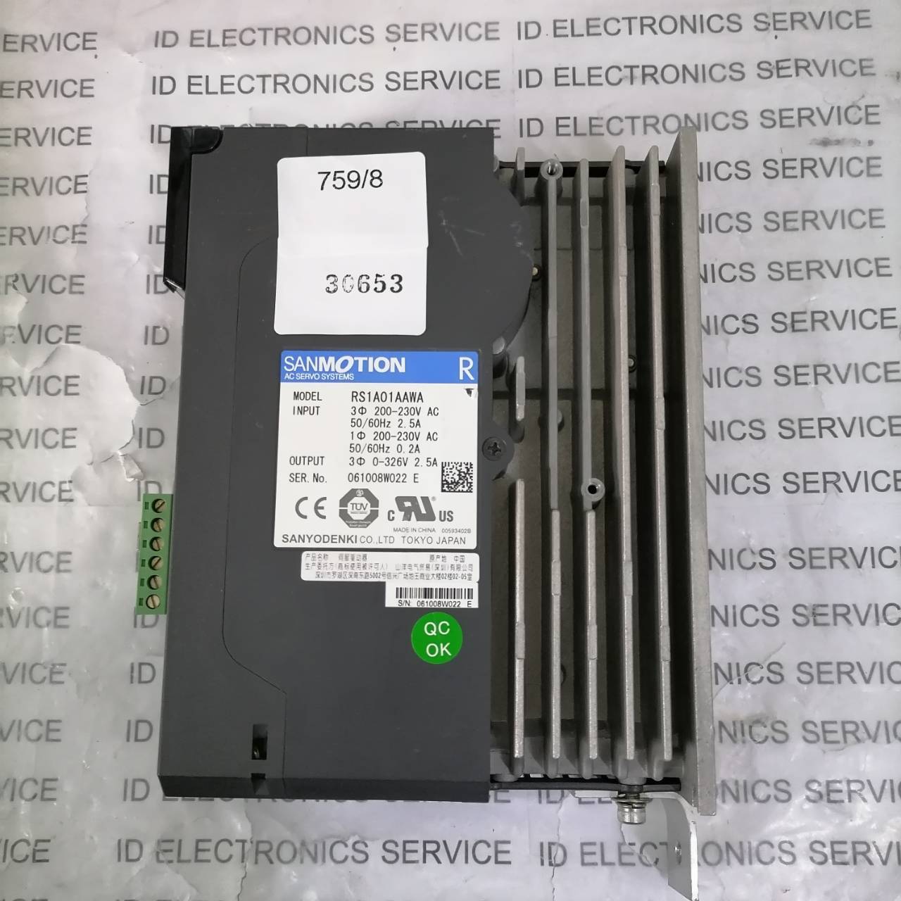 RS1A01AA SERVO DRIVE " SANYO DENKI "
