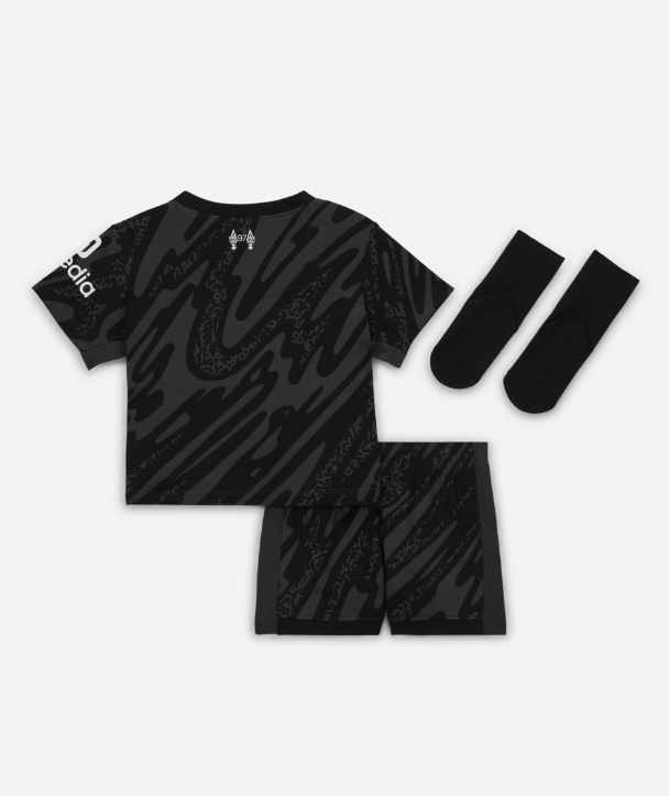 เสื้อผู้รักษาประตูเด็กเล็กลิเวอร์พูล 2024 2025 ทีมเหย้า Nike Infants 24/25 Black Goalkeeper ของแท้
