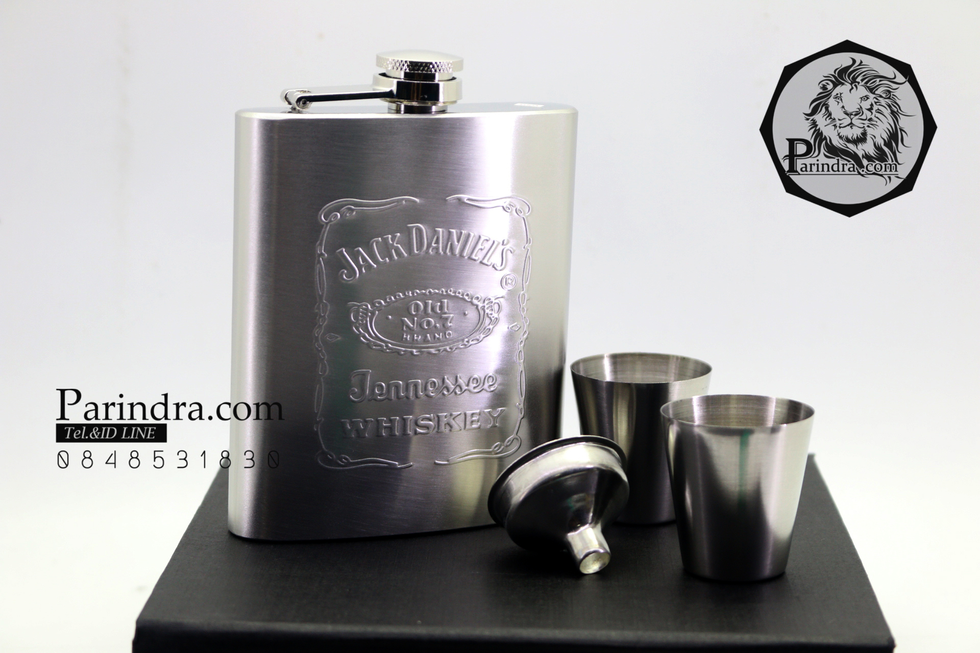 ชุดกระป่องสแตนเลส Jack Daniel's อย่างดี สำหรับพกพา บรรจุ 7 oz.