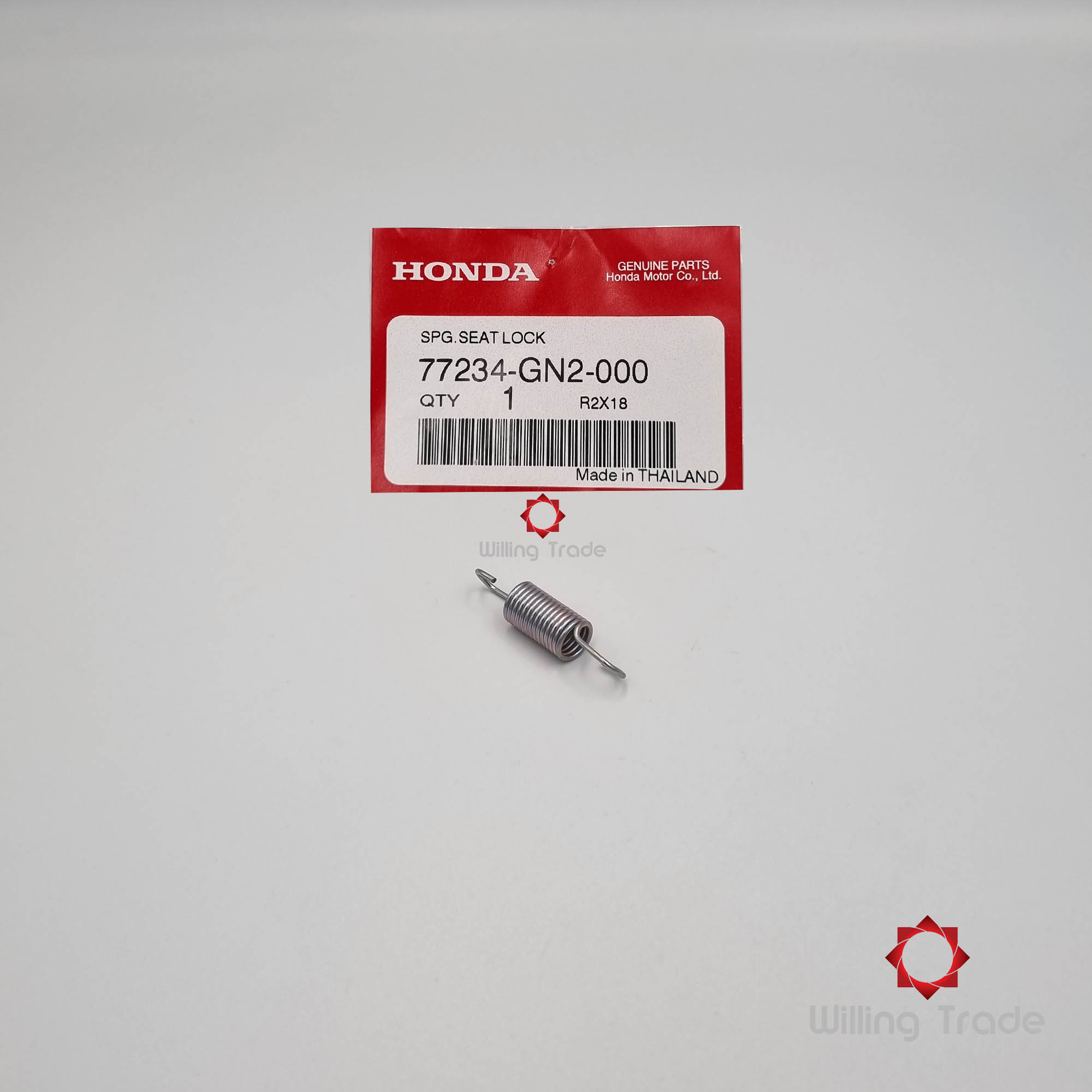 0595_HO. สปริงล็อคเบาะ (WX421) HONDA: (77234-GN2-000): SCOOPY-I 2009, NOVA,CLICK110 คาร์บู, CLICK110-I , PCX150 (2012-2013), CLICK125I, SONIC OLD-NEW ... แพ๊คละ 1 ชิ้น... [แท้ศูนย์ 100%] ...กลุ่มเบาะนั่ง SPRING, SEAT LOCK