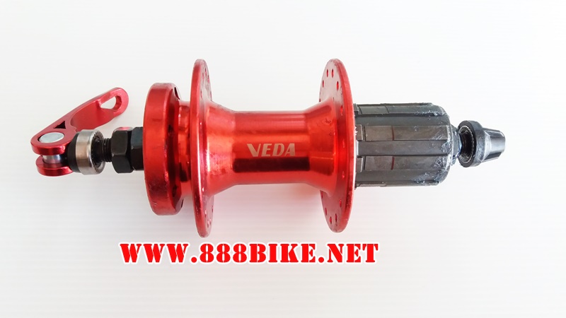 ดุมดิสเสือภูเขา ดุมเสือภูเขา VEDA หน้า/หลัง โม่อลูฯ สีดำและสีแดง 32H,VEDA-433