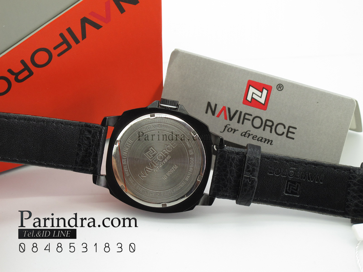 นาฬิกา Naviforce รุ่น NF9062M สายหนังสีดำ แท้ 100%