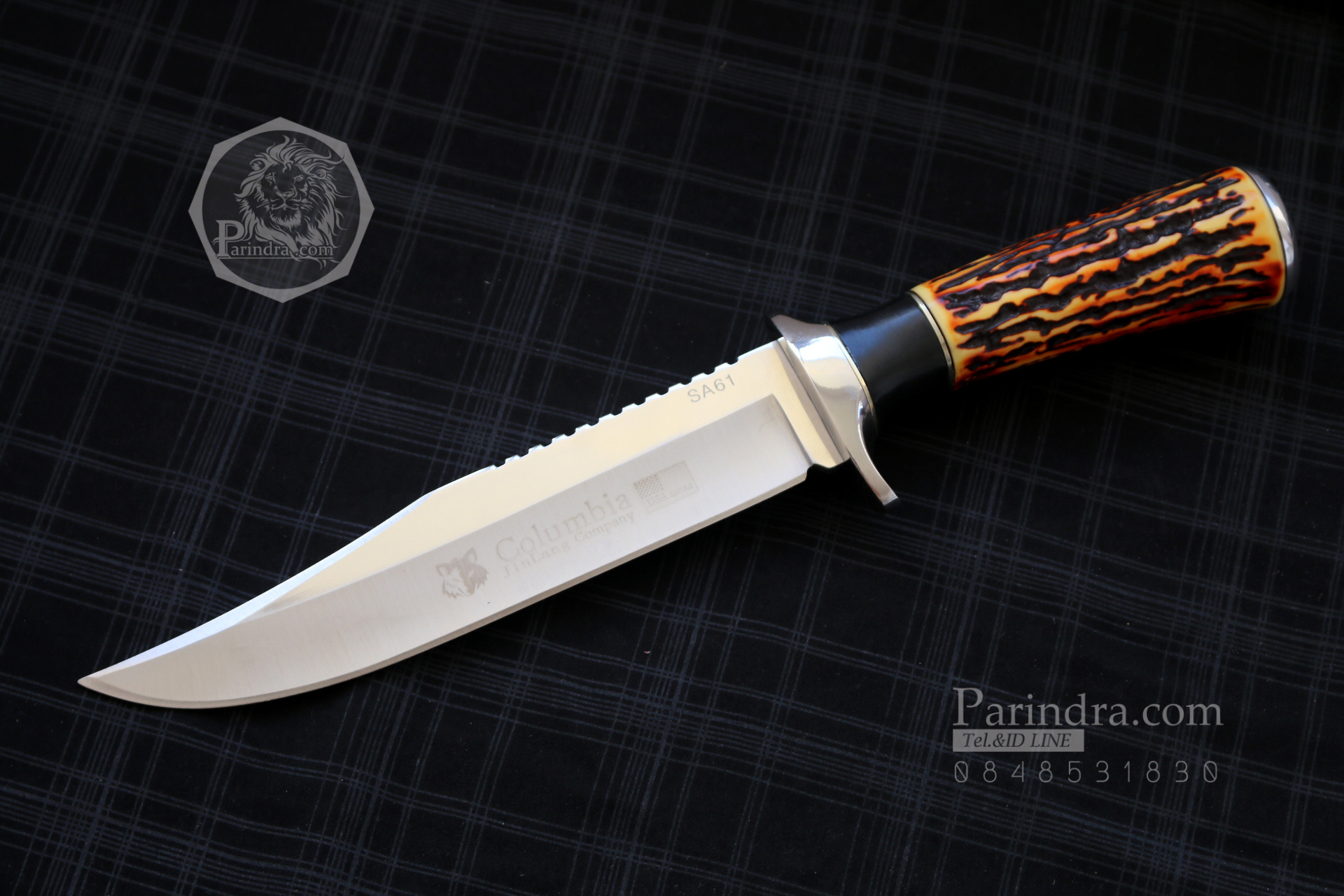 มีด Columbia Huanting รุ่น SA61 ด้ามลายเขากวาง ใบมีดออกแบบสวย ขนาด 12 นิ้ว