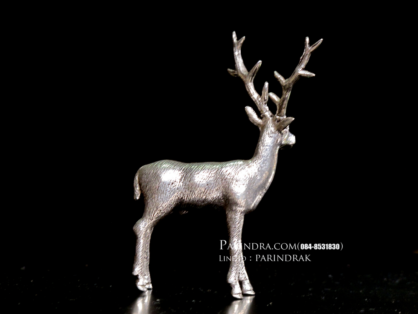 รูปหล่อรูปกวางไทยจากโลหะ Pewter งานฝีมือคนไทย 100% (สวยมากๆคล้ายเนื้อเงินแท้)