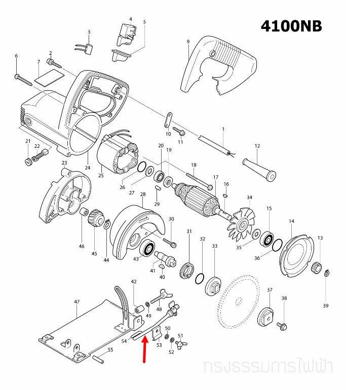 ก๊อกน้ำ เครื่องตัดคอนกรีต Makita มากีต้า 4100NB [#54], 4100NH [#48] Pn.164405-9 (แท้) ##