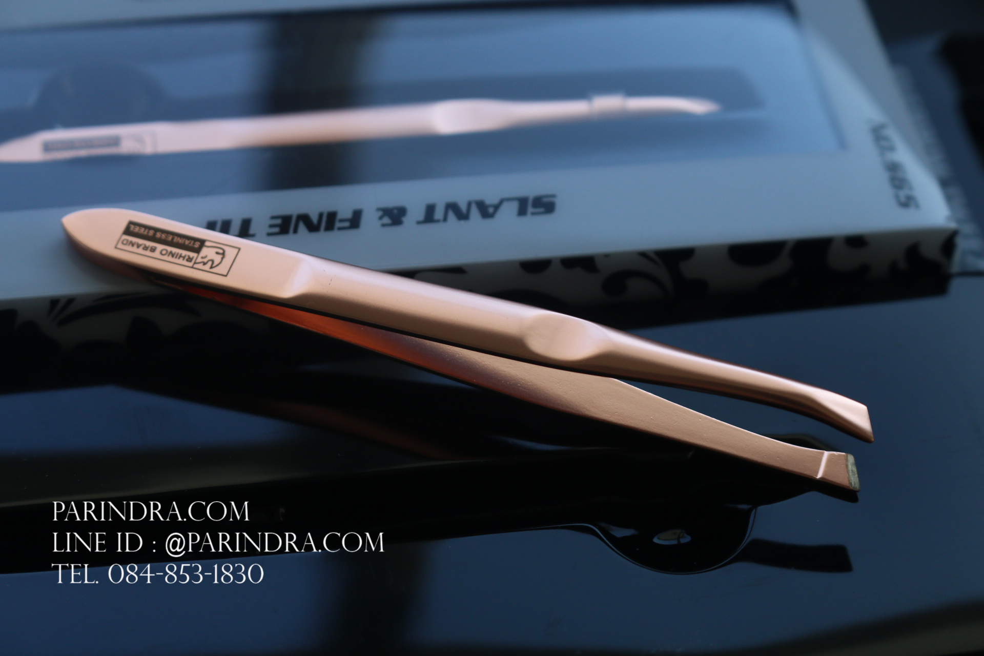 แหนบ Rhino No.S65 Pink Gold Tweezer แหนบสีพิงค์โกลด์