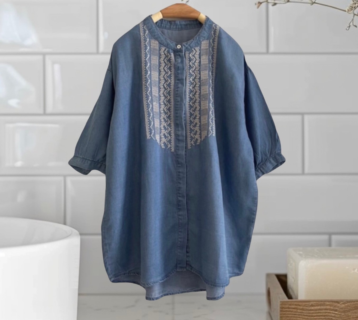 เสื้อผ้าคอตตอนนิ่มลายปัก