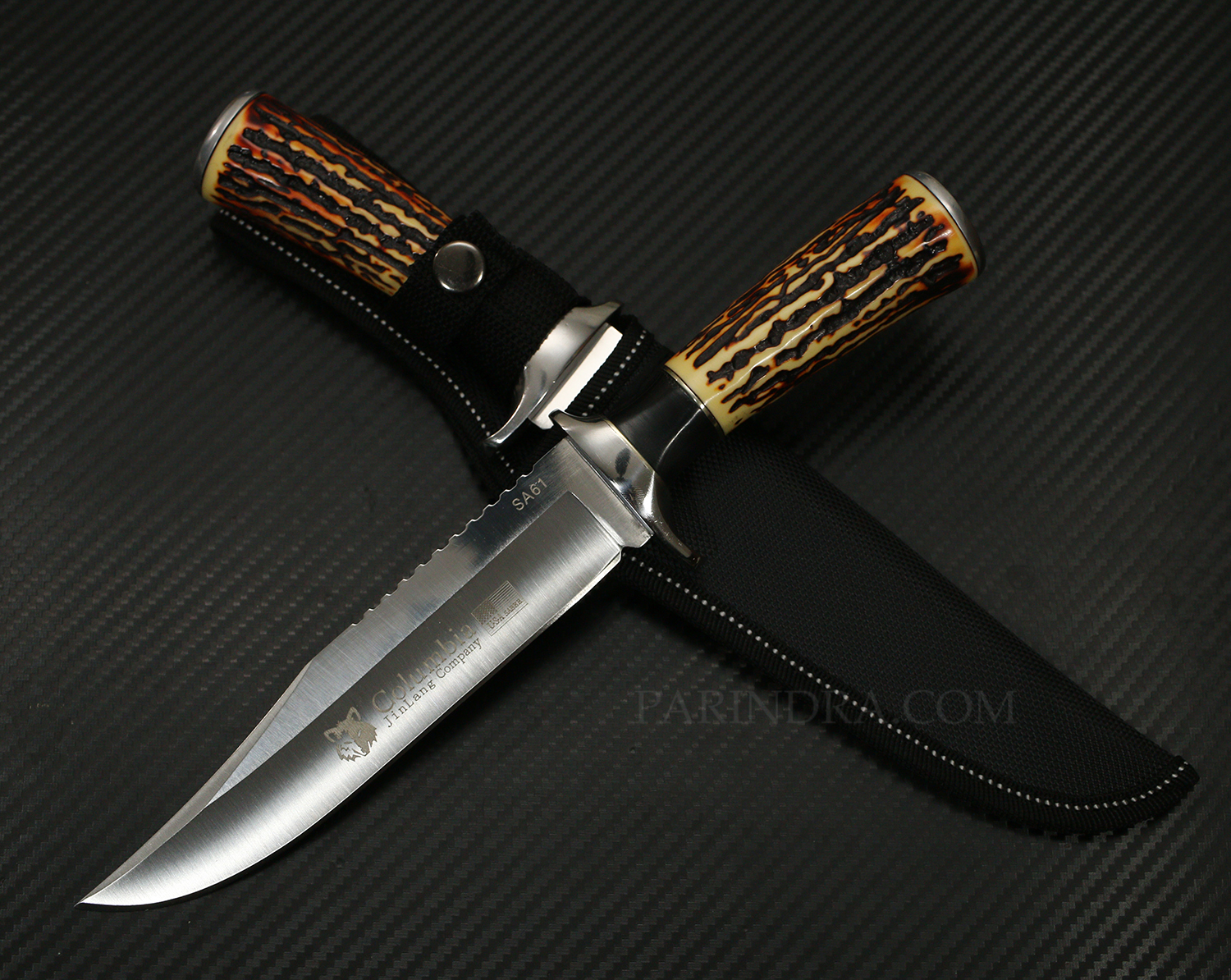 มีดเดินป่า COLUMBIA รุ่น SA61 ด้ามอะคริลิก ลายเขากวาง